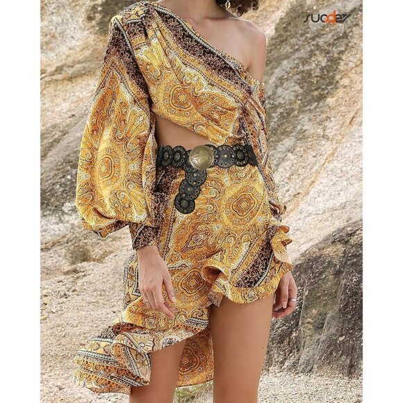 Western Women Leather Belt Faux Leather Wide Waist Pony Concho Boho Style main image 8